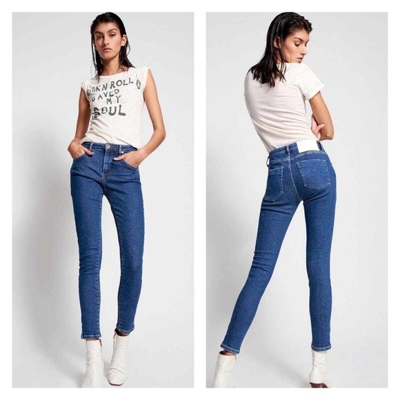 One Teaspoon Freebirds II Mid Rise Skinny Jeans in Cali Blue Size 26 NEW - Picture 1 of 11